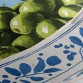 TABLEAU SUR TOILE – OLIVES VERTES DANS UN BOL - TABLEAUX DE NATURES MORTES - TABLEAUX