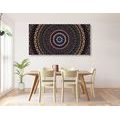 CANVAS PRINT MANDALA WITH A SUN PATTERN IN SHADES OF PURPLE - PICTURES FENG SHUI - PICTURES