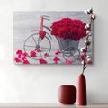 CANVAS PRINT BIKE FULL OF ROSES - PICTURES FLOWERS - PICTURES