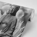 SELF ADHESIVE WALL MURAL PEACEFUL BLACK AND WHITE BUDDHA - SELF-ADHESIVE WALLPAPERS - WALLPAPERS