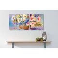 5-PIECE CANVAS PRINT OIL PAINTING OF SUMMER FLOWERS - PICTURES FLOWERS - PICTURES