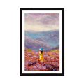 POSTER WITH MOUNT GIRL IN A YELLOW DRESS - ABSTRACT AND PATTERNED - POSTERS