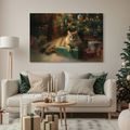 OBRAZ VÁNOČNĚ LADĚNÁ KOČKA U STROMKU - VÁNOČNÍ A ZIMNÍ OBRAZY - OBRAZY