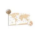 DECORATIVE PINBOARD BEIGE MAP - PICTURES ON CORK - PICTURES