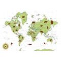 CANVAS PRINT MAP WITH ANIMALS - PICTURES OF MAPS - PICTURES