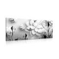 TABLEAU SUR TOILE – FLEURS ABSTRAITES EN NOIR ET BLANC - TABLEAUX EN NOIR ET BLANC - TABLEAUX