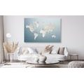DECORATIVE PINBOARD WORLD MAP IN ORIGINAL DESIGN - PICTURES ON CORK - PICTURES