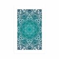 POSTER MIT PASSEPARTOUT BLAU-WEISSE ROSETTE - FENG SHUI - POSTER