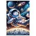 SLIKA SRETAN ASTRONAUT U SVEMIRU - DJEČJE SLIKE SVEMIR - SLIKE