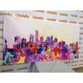 CANVAS PRINT NEW YORK CITY IN WATERCOLOR DESIGN - PICTURES OF CITIES - PICTURES