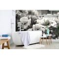 WALL MURAL BLACK AND WHITE FIELD OF WILD POPPIES - BLACK AND WHITE WALLPAPERS - WALLPAPERS