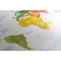 DECORATIVE PINBOARD EXCEPTIONAL WORLD MAP WITH A WHITE BACKGROUND - PICTURES ON CORK - PICTURES