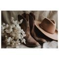 WANDBILD COWBOYSTIEFEL MIT HUT - STILLLEBEN-BILDER - BILDER