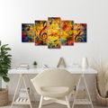 5-TEILIGES WANDBILD MUSIKALISCHE SYMPHONIE DER FARBEN - MUSIKBILDER - BILDER