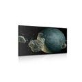 CANVAS PRINT METEORITES AROUND THE PLANET - PICTURES OF SPACE AND STARS - PICTURES