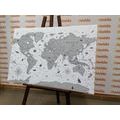 CANVAS PRINT BLACK AND WHITE MAP - PICTURES OF MAPS - PICTURES