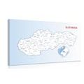 CANVAS PRINT MAP OF THE SLOVAK REPUBLIC - PICTURES OF MAPS - PICTURES