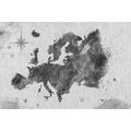 DECORATIVE PINBOARD RETRO MAP OF EUROPE IN BLACK AND WHITE - PICTURES ON CORK - PICTURES