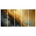 5-DÍLNÝ OBRAZ ZLATÁ EXPLOZE VESMÍRU - OBRAZY ABSTRAKTNÍ TVARY - OBRAZY