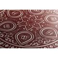 CANVAS PRINT FINE ETHNIC MANDALA IN BURGUNDY DESIGN - PICTURES FENG SHUI - PICTURES