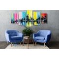 5-PIECE CANVAS PRINT OIL PAINTING OF A CITY - PICTURES OF CITIES - PICTURES