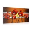 CANVAS PRINT RED POPPIES AND POPPY HEADS - ABSTRACT PICTURES - PICTURES