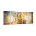 5-TEILIGES WANDBILD BAUM MIT DER BLUME DES LEBENS - BILDER MIT FENG SHUI-MOTIVEN - BILDER