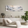 TABLEAU SUR TOILE – VALLÉE BRUMEUSE EN PAYSAGE HIVERNAL - TABLEAUX DE MONTAGNE - TABLEAUX