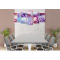 5-PIECE CANVAS PRINT PURPLE TEXTURE - ABSTRACT PICTURES{% if product.category.pathNames[0] != product.category.name %} - PICTURES{% endif %}