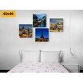 CANVAS PRINT SET ROMANTIC NIGHT PARIS - SET OF PICTURES - PICTURES