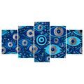 TABLEAU EN 5 PARTIES – YEUX BLEUS PROTECTEURS - TABLEAUX PAR THÈME - TABLEAUX