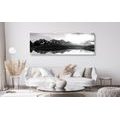 IMPRESSION SUR TOILE MAGNIFIQUE COUCHER DE SOLEIL SUR LES MONTAGNES EN NOIR ET BLANC - IMPRESSIONS SUR TOILE NOIR ET BLANC - IMPRESSION SUR TOILE