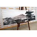 CANVAS PRINT CHUREITO PAGODA MONUMENT IN BLACK AND WHITE - BLACK AND WHITE PICTURES - PICTURES