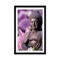 POSTER MIT PASSEPARTOUT FRIEDLICHER BUDDHA - FENG SHUI - POSTER