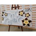 WANDBILD GOLDENER BLUMEN-SCHMUCK - ABSTRAKTE BILDER - BILDER