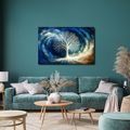 OBRAZ MYSTICKÝ STROM ŽIVOTA V MODRÝCH VLNÁCH - OBRAZY STROMY ŽIVOTA - OBRAZY