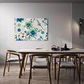TABLOU FLORI ELEGANTE PE FUNDAL GEOMETRIC - TABLOU FLORI - TABLOURI