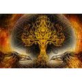 TABLEAU SUR TOILE – CORBEAUX ET ARBRE DE VIE - TABLEAUX FENG SHUI - TABLEAUX