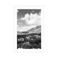 POSTER WITH MOUNT VALLEY IN MONTENEGRO IN BLACK AND WHITE - BLACK AND WHITE - POSTERS