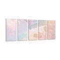 5-PIECE CANVAS PRINT REFLECTION OF PASTEL LEAVES - PICTURES OF TREES AND LEAVES - PICTURES