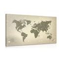 CANVAS PRINT OLD MAP OF THE WORLD ON AN ABSTRACT BACKGROUND - PICTURES OF MAPS - PICTURES