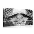 CANVAS PRINT INDIAN DREAM CATCHER IN BLACK AND WHITE - BLACK AND WHITE PICTURES - PICTURES