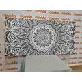 CANVAS PRINT MANDALA OF HARMONY IN BLACK AND WHITE - BLACK AND WHITE PICTURES - PICTURES