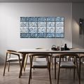 TABLEAU EN 5 PARTIES – SPIRALES BLEUES ET ORNEMENTS - TABLEAUX PAR THÈME - TABLEAUX