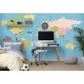 SELF ADHESIVE WALLPAPER MAP ON A BLUE BACKGROUND - SELF-ADHESIVE WALLPAPERS - WALLPAPERS