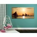 CANVAS PRINT BEAUTIFUL SUNSET AT SEA - PICTURES OF NATURE AND LANDSCAPE - PICTURES