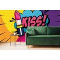 SAMOLEPÍCÍ TAPETA POP ART RTĚNKA - KISS! - SAMOLEPÍCÍ TAPETY - TAPETY