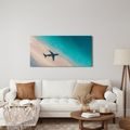 OBRAZ AZUROVÉ POBŘEŽÍ S LETADLEM - OBRAZY MOŘE A PLÁŽ - OBRAZY