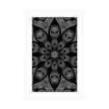 POSTER WITH MOUNT HYPNOTIC MANDALA IN BLACK AND WHITE - BLACK AND WHITE - POSTERS