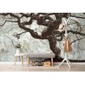 SELF ADHESIVE WALLPAPER ABSTRACT TREE ON WOOD - SELF-ADHESIVE WALLPAPERS - WALLPAPERS